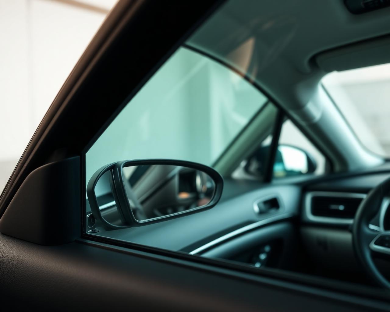 Clear new car window glass